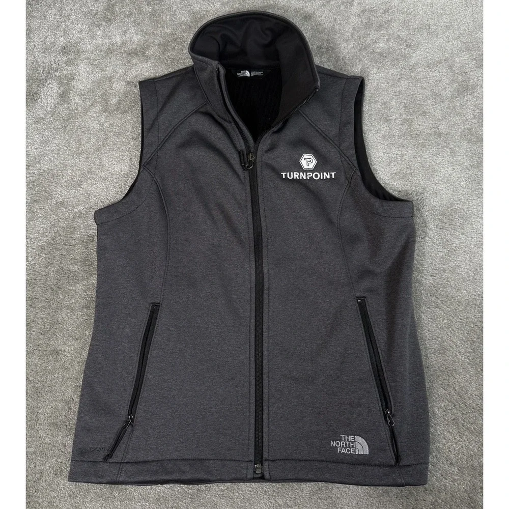 The North Face Womens Ridgeline Soft Shell Vest‎ Medium Gray Full Zip Turnpoint